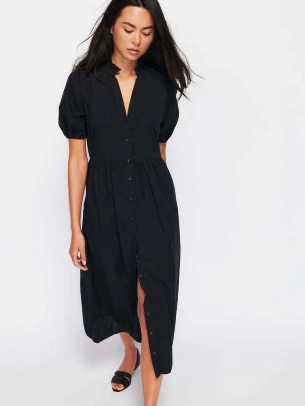 NWT Nation LTD Liliya Button-up Dress in Black